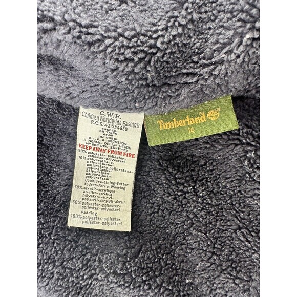 TIMBERLAND - Men's Gray Canvas Coat Field Chore Lined Jacket Size 14/Small - Picture 9 of 13